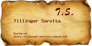 Tillinger Sarolta névjegykártya